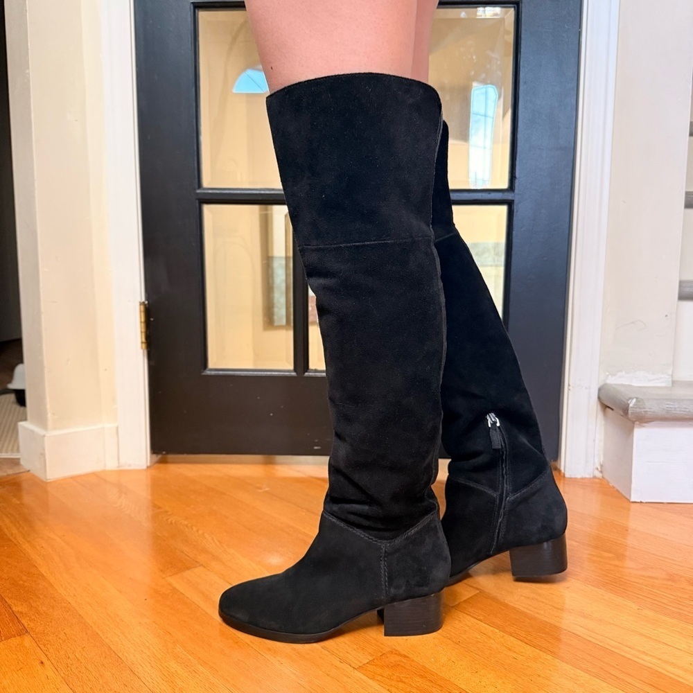 BP Nordstrom Over-the-Knee Boots Suede Leather Black - Picture 6 of 10